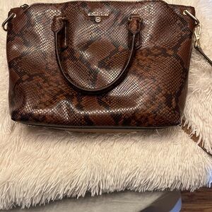 Michael Kors Brown Snake Print Satchel